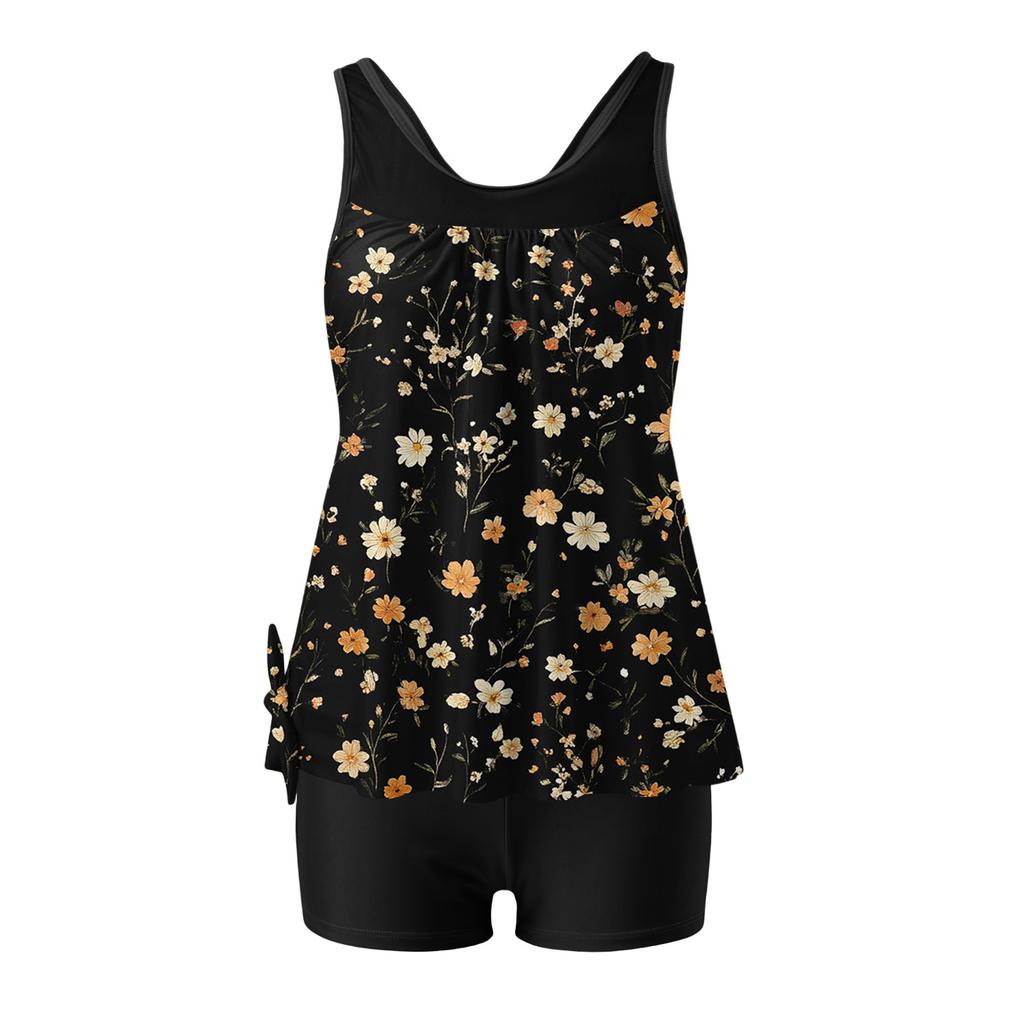 Costum de baie pentru femei cu pantaloni scurți, costum de baie lejer din două piese, costum de baie