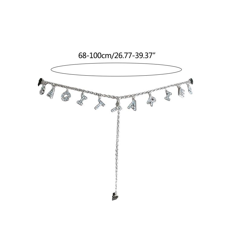 Novelty Waist Chain Alloy Shinning Thong Chains with Dangle 12 Constellations Thong Jewelry Accessories for Women