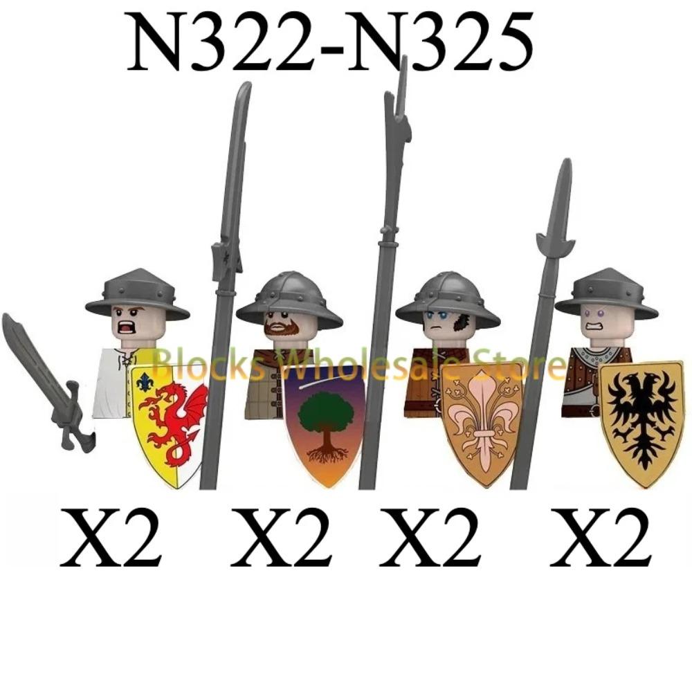 Figuras de Soldados de Castelo Militar Medieval Blocos de Construção Roma Cavaleiro Leão Arma Guerreiro Espada Infantaria Capacete Modelo Tijolos Brinquedos