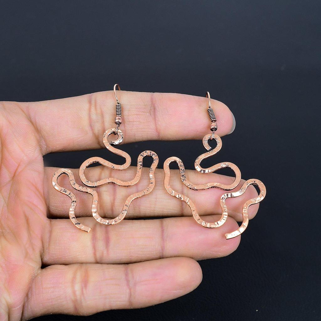 Designer Copper Earrings, Handmade Gemstone Earrings Jewelry, Gifts For Wife Brand New Earrings
