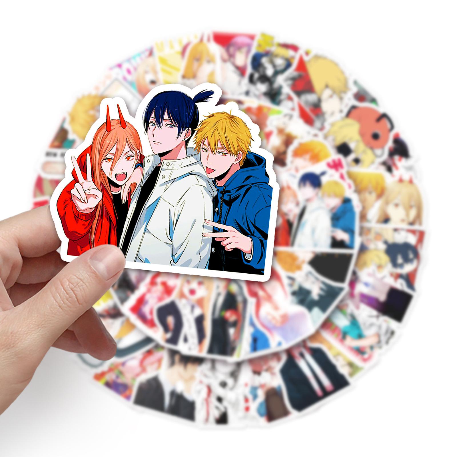 51Pcs Chainsaw Man Anime Stickers Pochita Denji Makima Cartoon Decals For Skateboard Motorcycle Laptop Waterproof Diy Sticker