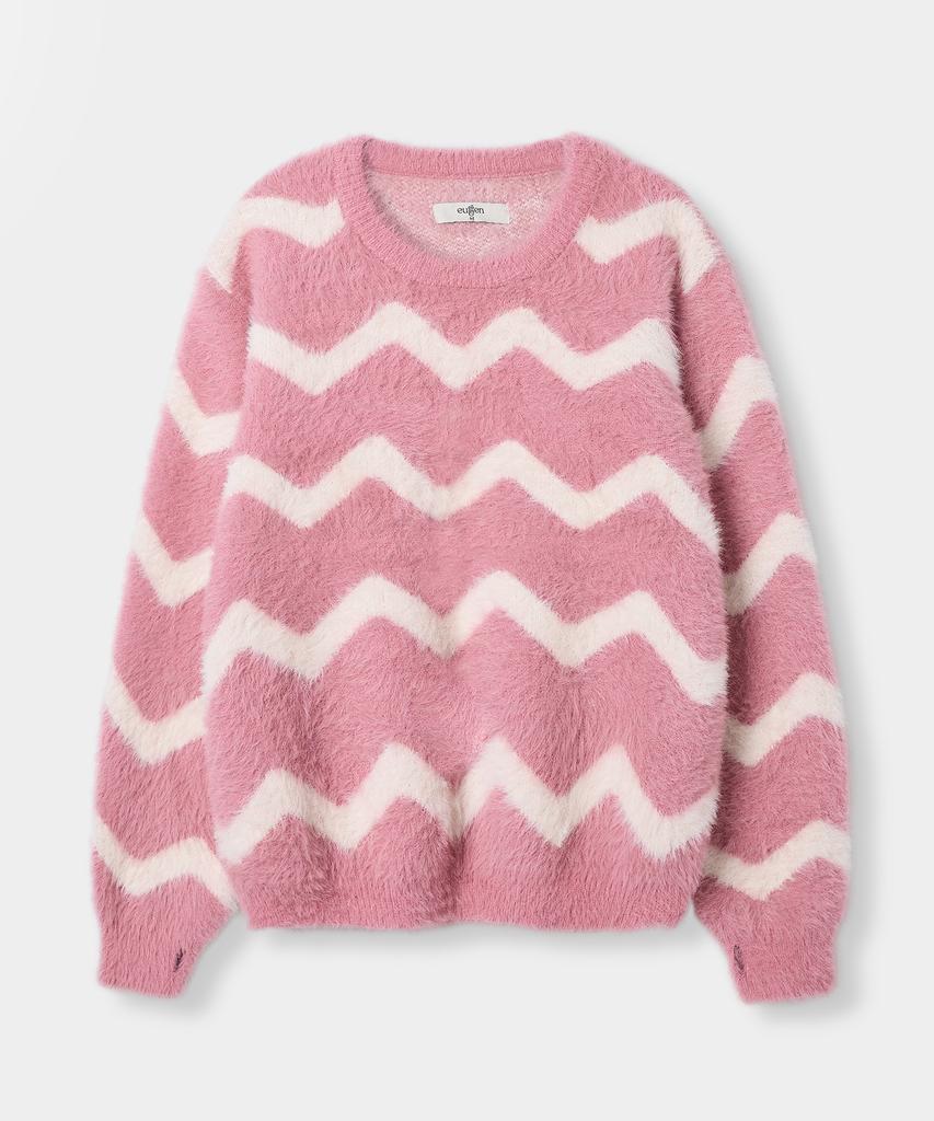 Yujen Soft Hairy Round Knit_Wave Pink
