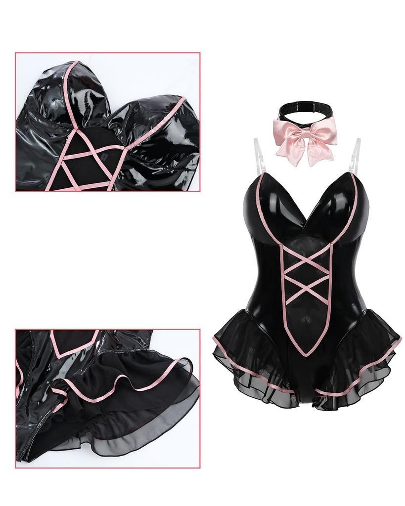 Bunny Girl Plus Size Bunny-Anzug mit Schleife Cosplay Halloween Fotoshooting Schleifengröße [Ausgezeichnetes Produkt] Cosplay, Krawatte, High-Leg Kostüm, Kostüm, Veranstaltung,