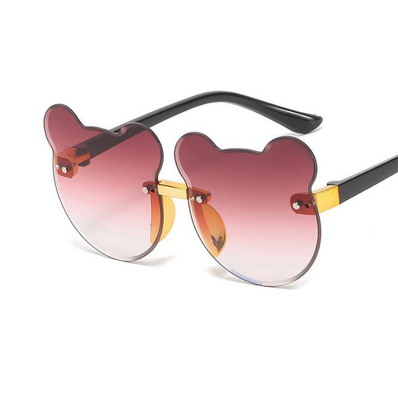 Summer Girl Boys Cute Kids Rimless Sunglasses Animal Cartoon Bear Children Baby Outdoor Sun Eyeglasses Lunette Soleil Enfant