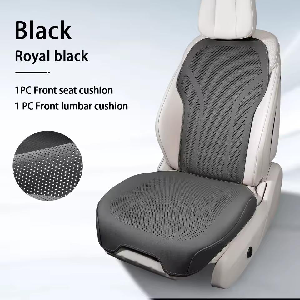 Car Seat Cushion For Tesla Model 3/Y Napa Leather Breathable Four-Season Universal Seat Cover Full-Inclusive Front Rear Seat Pad