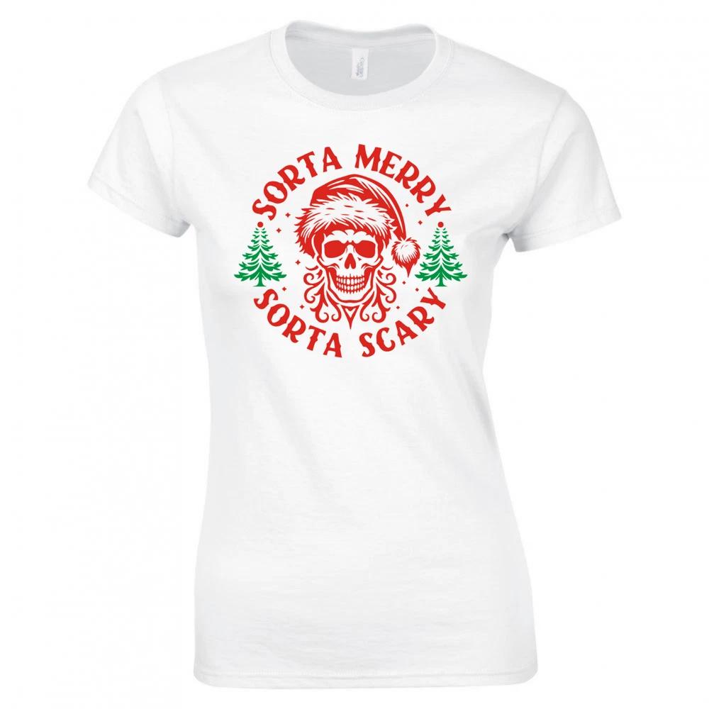 Sorta Merry Sorta Scary Ladies Skinny Fit TShirt S