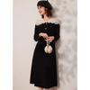 Bailuyu French Elegant Lace Long Sleeve V-Neck Dress
