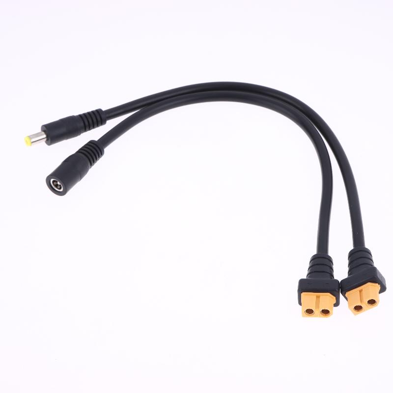 1 Stück Batterieladeadapterkabel Xt60 Stecker und Buchse zu Dc5521/Dc5525 Stromkabeladapter 15Awg