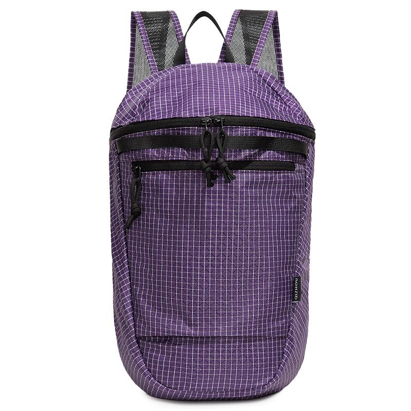Leichter Rucksack mit Gittermuster für Damen und Herren mit mehreren Fächern – kompakter Alltagsrucksack für Schule und Stadtverkehr