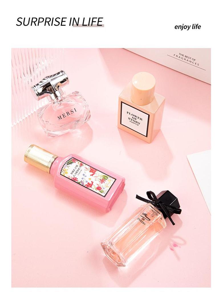 New Flower Story Women's Perfume Set: Four-Piece Gift Box with Long-Lasting Light Floral Fragrances - Flower Joy & Blooming Scents