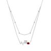 Wind natural crystal stone temperament sense crystal heart beating collarbone chain s925 sterling silver heartbeat necklace women's fashion gift