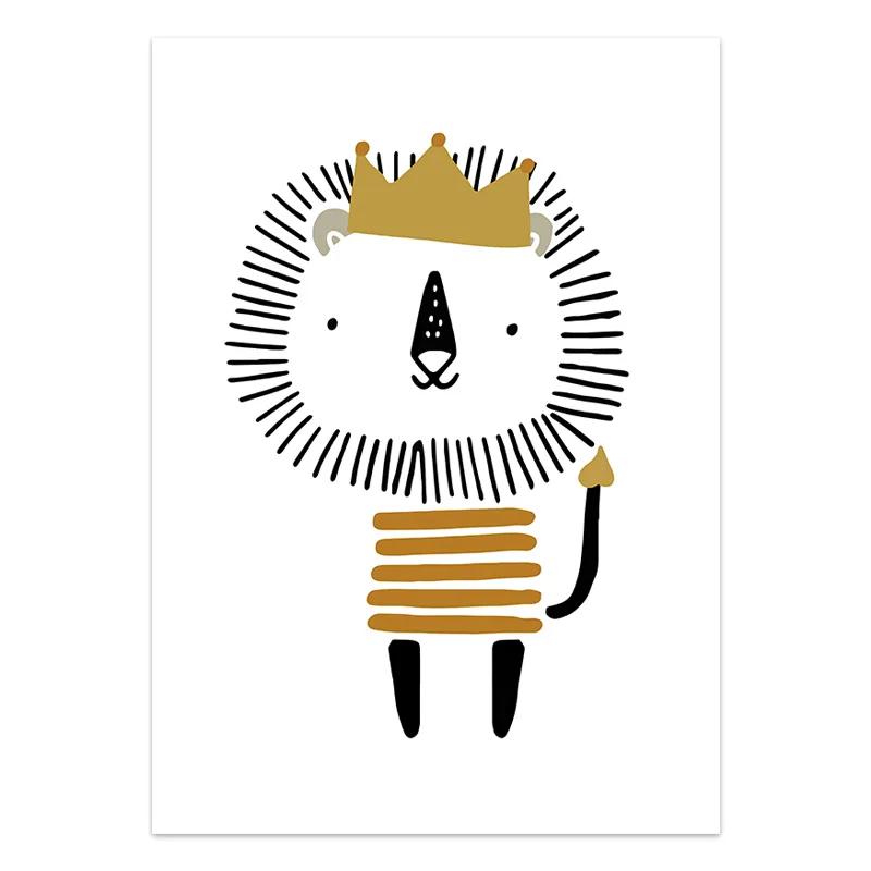 The Alphabet Rainbow Gate Lion Bird Wall Art Canvas Painting Nordic Posters And Prints Cartoon Wall Pictures For Kids Room Decor