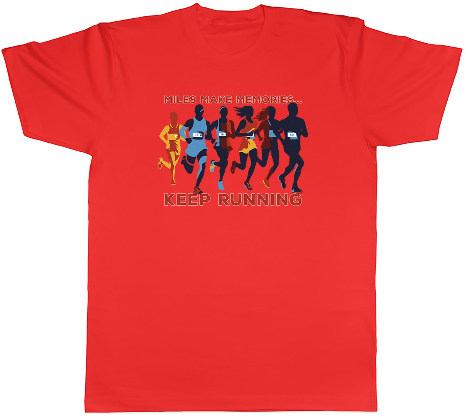Miles Make Memories Funny Keep Running Marathon Mens TShirt Tee Gift Top S