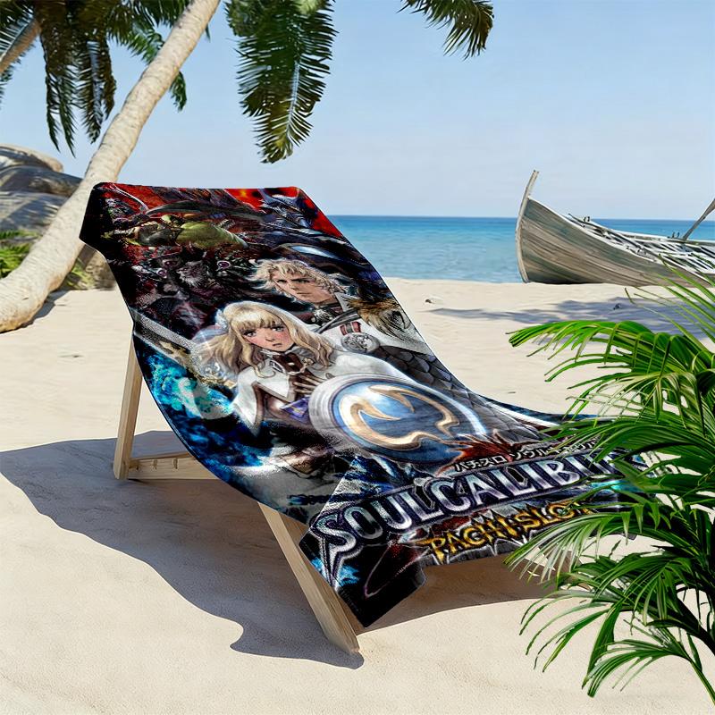 Soul Calibur Print Beach Towel, Large Soft Quick Dry Towel for Beach Camping Swimming