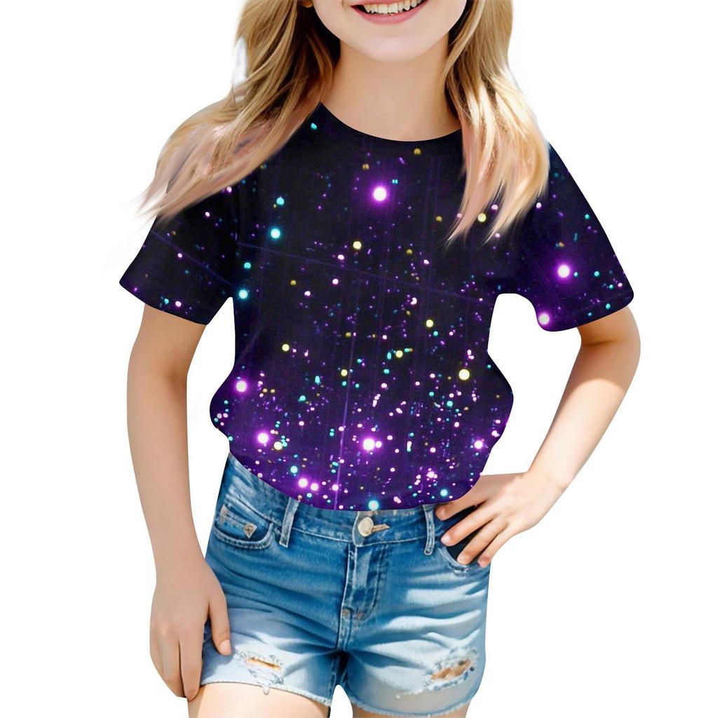 Dětská móda Ležérní tričko s krátkým rukávem s potiskem velikonočního zajíčka s kulatým výstřihem