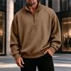 Herren lockeres lässiges Reißverschluss-Sweatshirt mit Stehkragen und langen Ärmeln