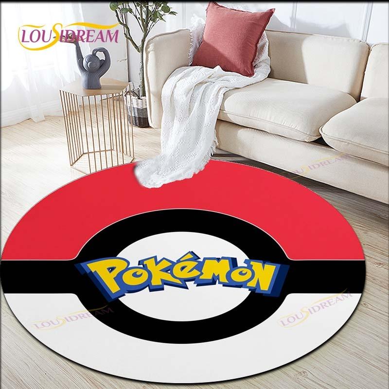 Çizgi Film Pokemon Pikachu Yuvarlak Halı Oturma Odası Halıları Alan Halısı Giriş Matı Yatak Odası Halı Paspası Çocuklar İçin Oturma Odası Halıları
