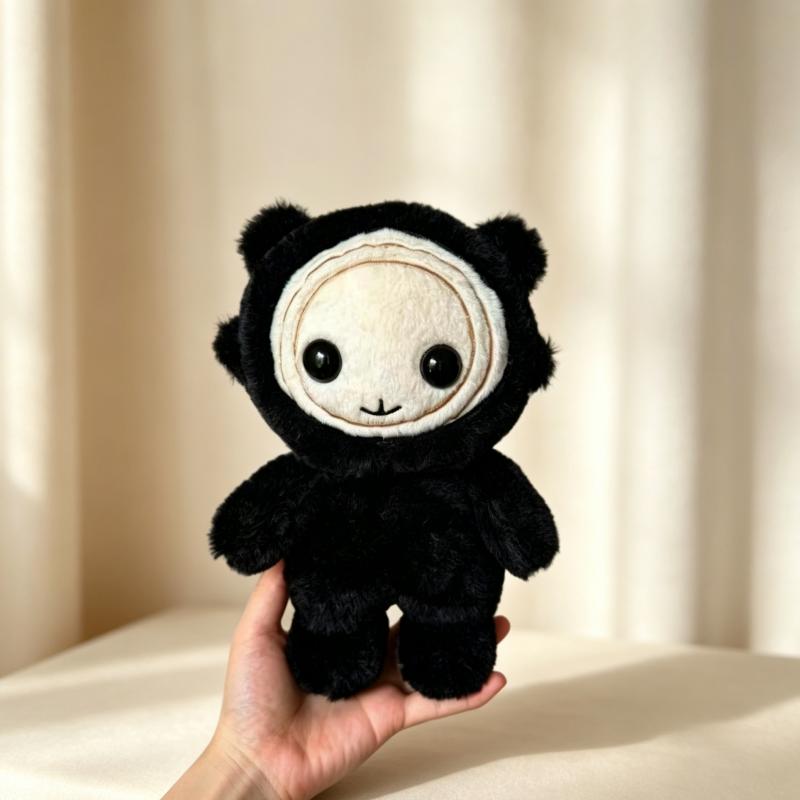 Cute Black Ghost Palace Heebu‑ryeong Plush Pendant Soft Stuffed Doll Bag Hanging Decoration Cute Black Donggung for Party Gift