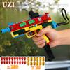 Pistola de Juguete de Disparo Continuo de Bloques de Construcción Puede Disparar Carcasa Lanzamiento Modelo de Pistola Vacía Colgante Juego al Aire Libre para Niños Adultos