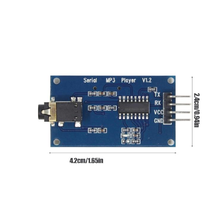 Industrial YX5300 UART TTL Control MP3 Music Player Module 9600bps Voice Announcement Module for Commercial