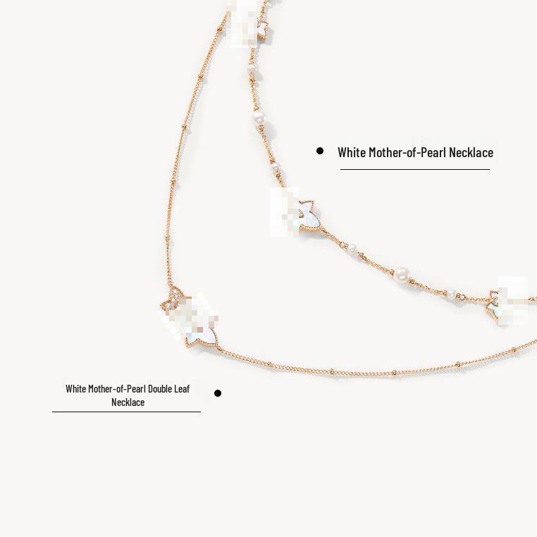 2025 Luxe Evergreen Double Leaf Necklace - Women's Celebrity Style Clavicle Chain, Perfect Gift for Girlfriend