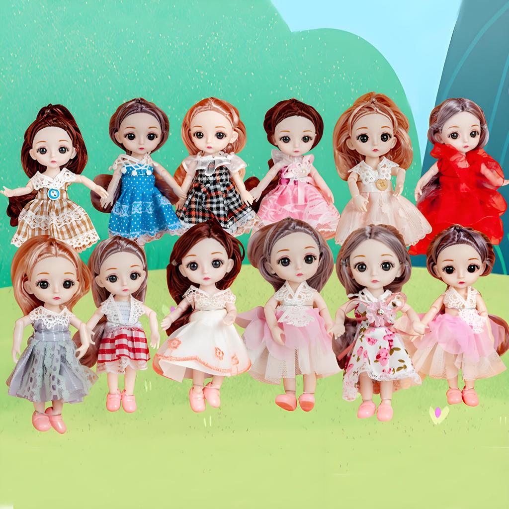 1pc Mini Cute Doll Girl Simulation Princess Costume Doll Model Random Style Accompanies Doll With Movable Joints