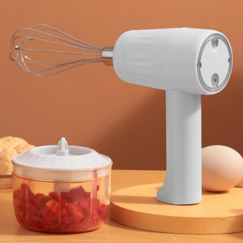 Professioneller 3-Gang Elektrischer Handmixer Leistungsstarker Eieraufschläger Schneebesen mit Mixer-Häcksler-Aufsatz zum Backen von Kuchen Sahne