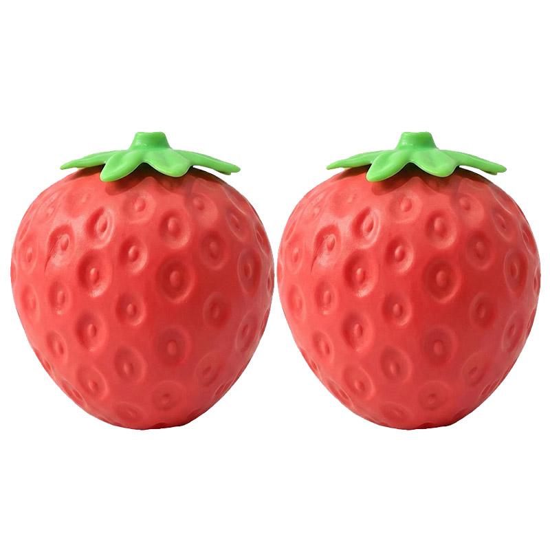 TPR Strawberry Squishy Stress Relief Toy Soft Squeeze Fidget Toy Sensory Decompression Gift for Kids Adults