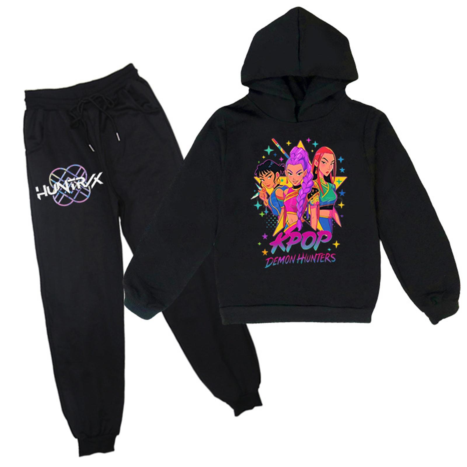 

Boys Girls Sweatsuit Clothing Hooded Sweatshirt Jogging Sweatpants Tracksuits Set Fashion Outfit 100