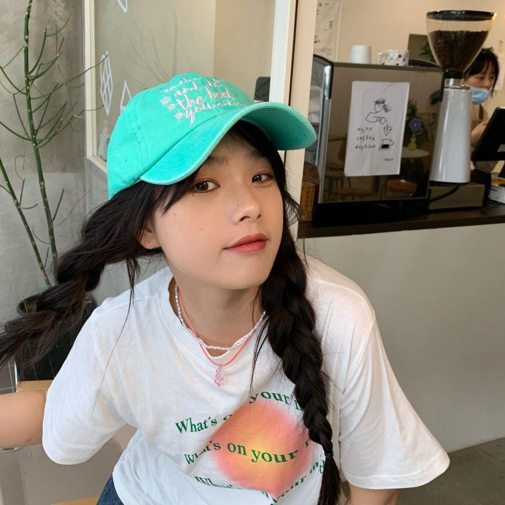 Letter Embroidered Baseball Cap Sun Protection Peaked Hat Vintage Sun Hat  Sports Outdoor