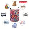 Cesto de Roupa Suja Dobrável Grande Redondo Tecido à Prova d'Água Cesto de Roupa Suja Organizador de Brinquedos com Alças