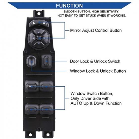 Window Switch Control 56049805AA For Dodge Ram Dakota Durango Sprinter 2001-2009