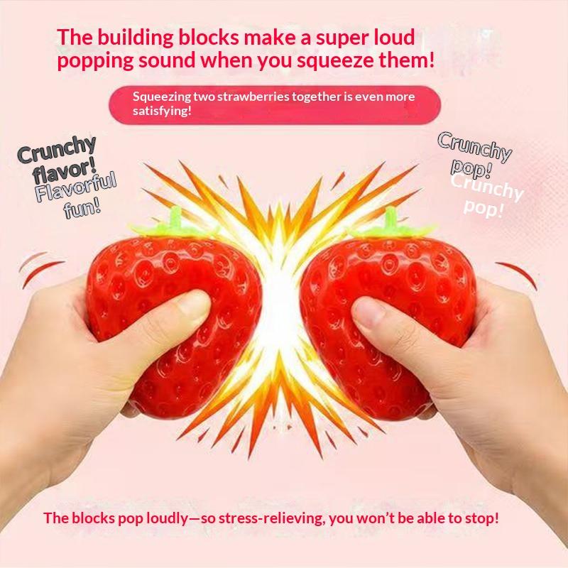 Strawberry Crunch Toy Shapeable Stress Ball Block Filling Slow Rebound Squeeze Toy Asmr Friction Noise Anti Anxiety Gift