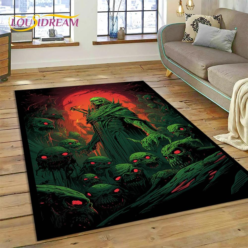 Gothic Horror Monsters Demon Ghost Carpet Rug for Bedroom Living Room Home Sofa Decoration,Children Game Large Decor Floor Mat