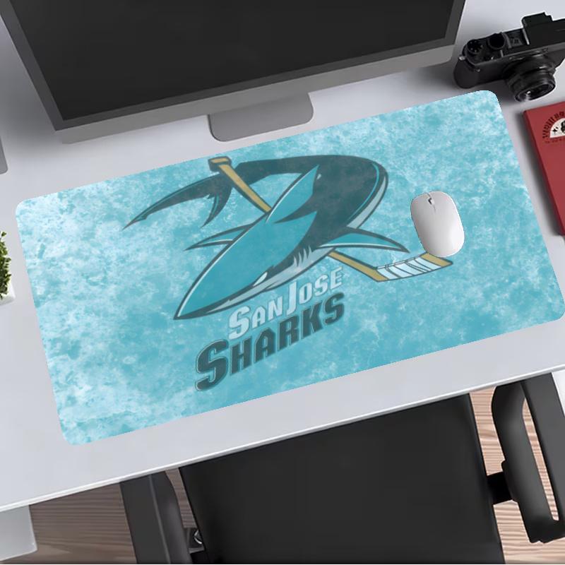 San Jose Sharks Extended Gaming Mouse Pad with Stitched Edges NonSlip Rubber Base Waterproof Desk Mat for Computer Laptop Office Gaming