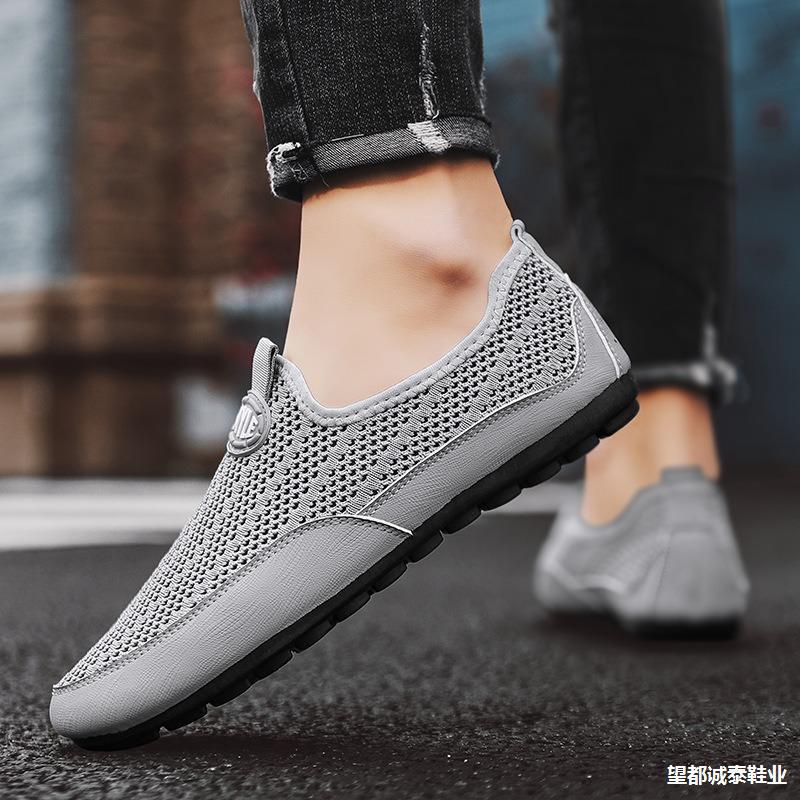 Large Size Lightweight Men's Shoes Summer Hollow Mesh Transparent Mesh Shoes Men's One-pedal Sports Leisure Doudou Tide Shoes Men