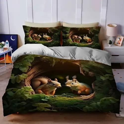 Comforter Squirrel With Squirrel Pattern Suitable For Children Kids And Adults Soft Comfortable And Breathable