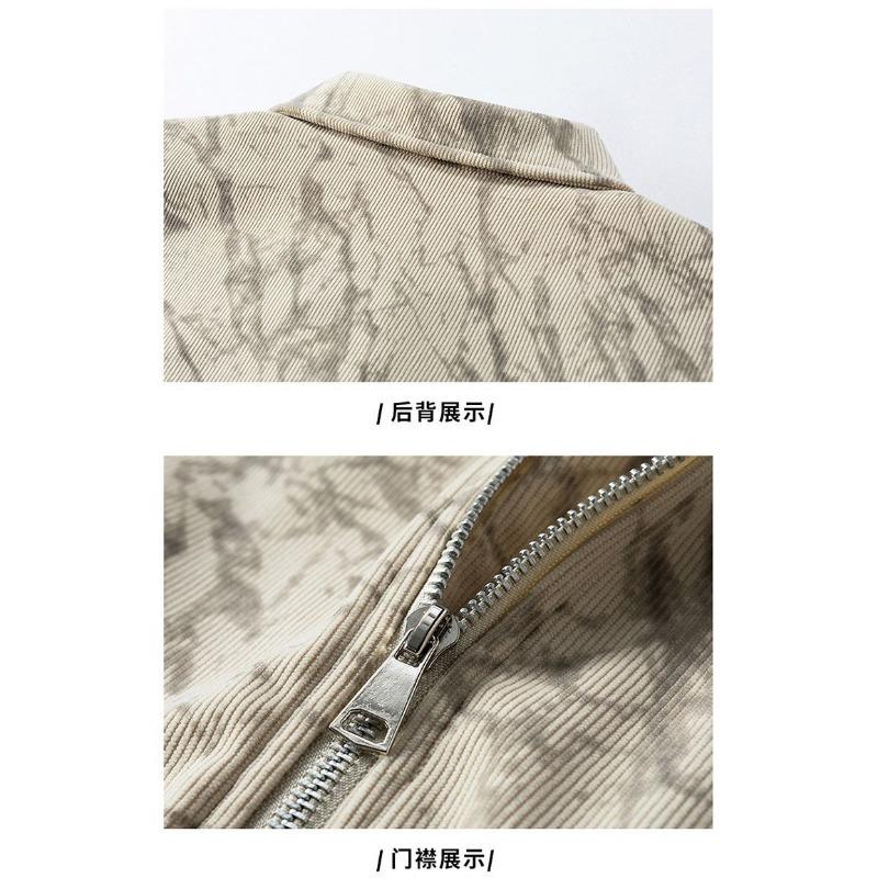 Work Jacket Men's Spring and Autumn Cold-proof Trendy Retro Hong Kong Style Loose Large Size Casual Top Corduroy