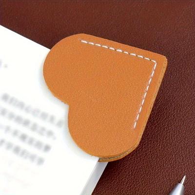2pcs/set Love Shape Bookmarks PU Leather Corner Book Protective Cover Portable Reading Tools Teacher Gift School Cute Stationery