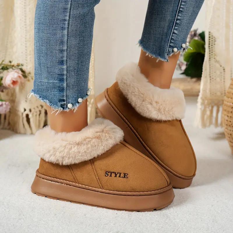 Couple's Luxury Comfortable Warm Fleece Lined Winter Slippers - Elegant, Warm, and Comfortable Thick Sole Indoor