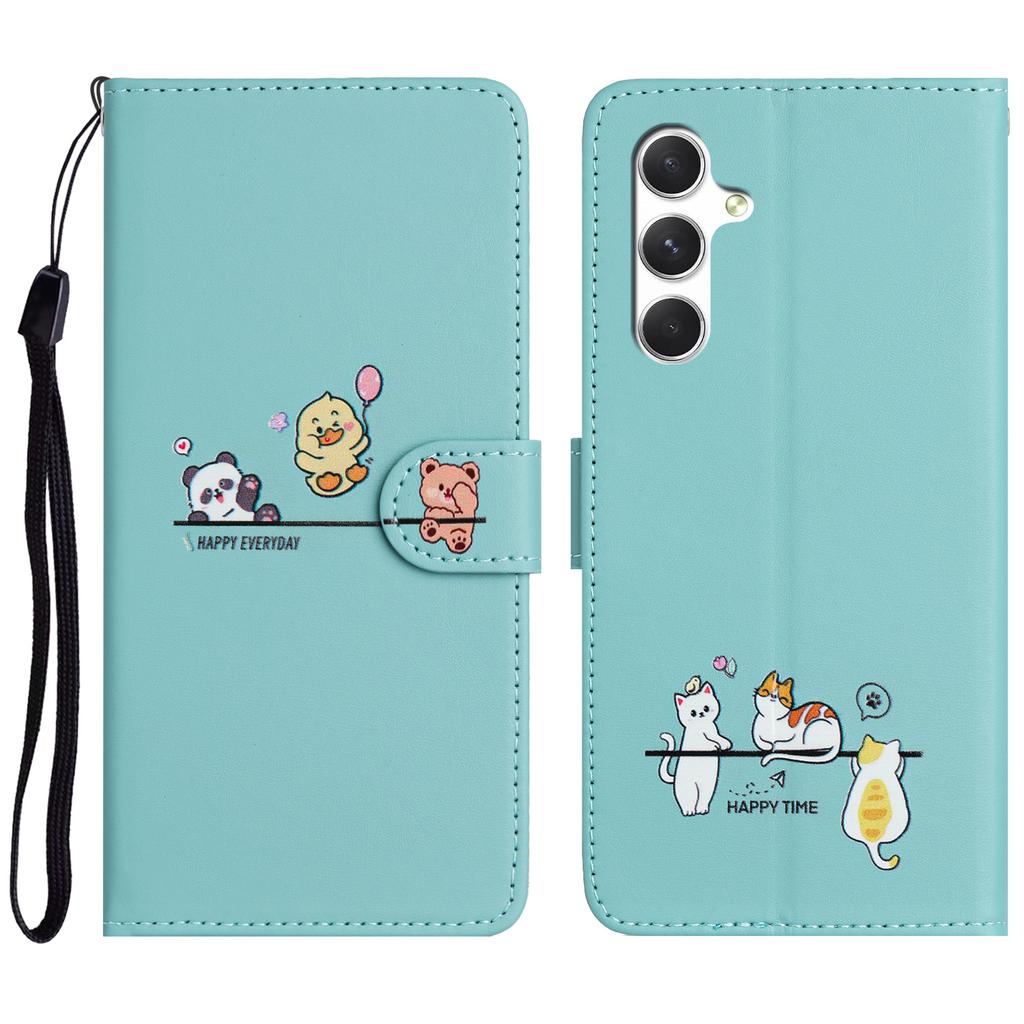 3D Tier Handyhülle für Funda Samsung Galaxy S24 Ultra S23 FE S22 S21 S20 Plus 5G A55 A15 Hüllen Leder Brieftasche Klapphülle Frauen