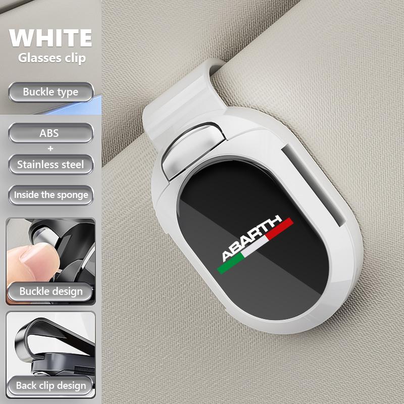 For Abarth Car Sun Visor Glasses Holder Sunglasses Case Eyeglasses Clip FIAT 500 FR Ducato Doblo Freemont Idea Stilo Panda