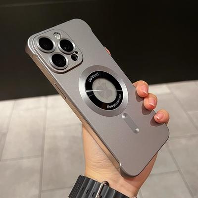 Anwendbar auf Apple 15 Handyhülle Magnetisch Rahmenlos IPhone16promax Neues Modell Matt mit Objektivfolie