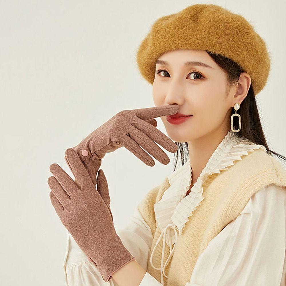 Thickened Warm Gloves Thin Velvet Mittens Fashion All Finger Gloves  for Outdoor