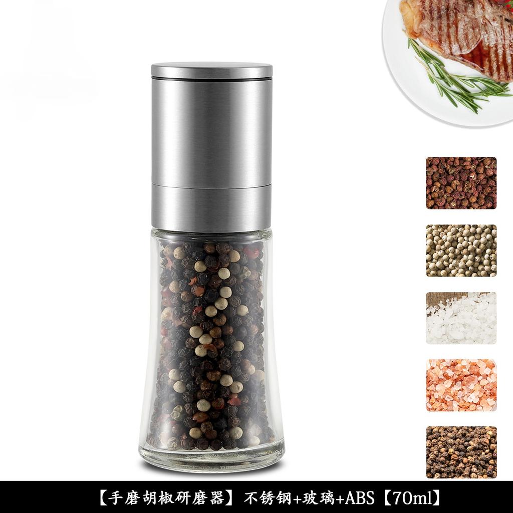 Pepper Salt Grinder,Pepper Mill for Kitchen,Stainless Steel Adjustable Coarseness Pepper Grinder Ceramic Rotor Salt Grinder