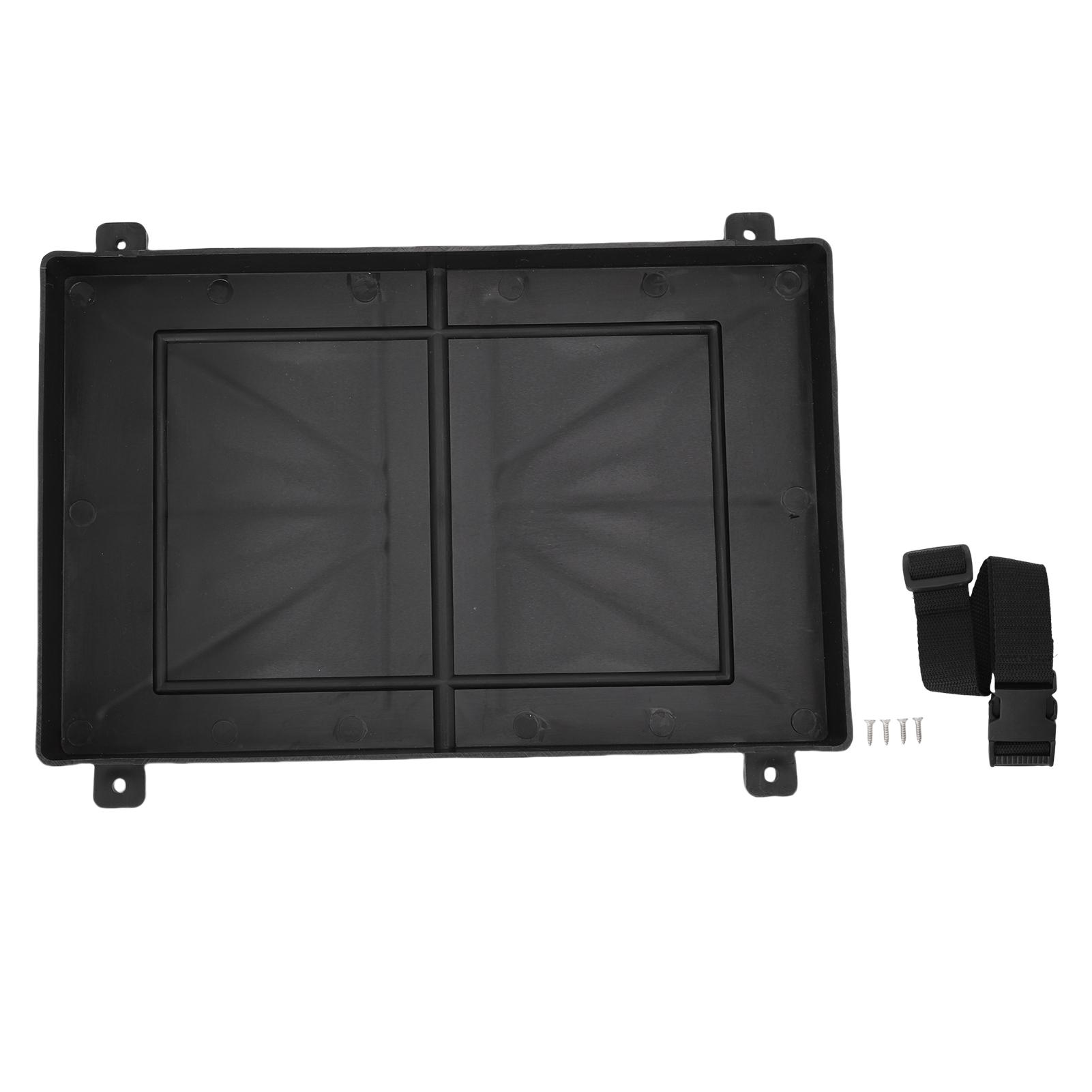 RV Battery Tray Marine Battery Tray 12V Boat Battery Holder with Hold Down Strap for RV Trailer Yatch Boat Battery Strap Holder