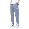 Jeans men's spring and summer Korean version ins trendy brand loose large size leggings fashion labeling elastic waist casual pants