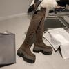 Over-the-knee Shoes, Long Boots, Women's Boots, Thick-soled and Fleece High Boots, Women's Shoes