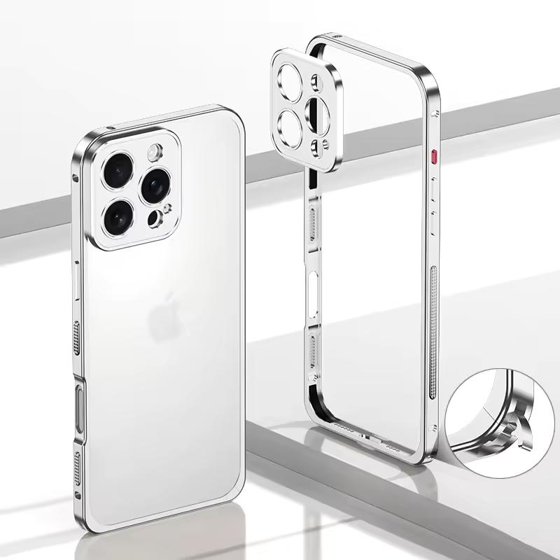 Rahmen Bumper Handyhülle aus Luftfahrt-Aluminiumlegierung für iPhone 16 15 14 13 12 Pro Max Plus Metall Linsenschutz Stoßfeste Hülle
