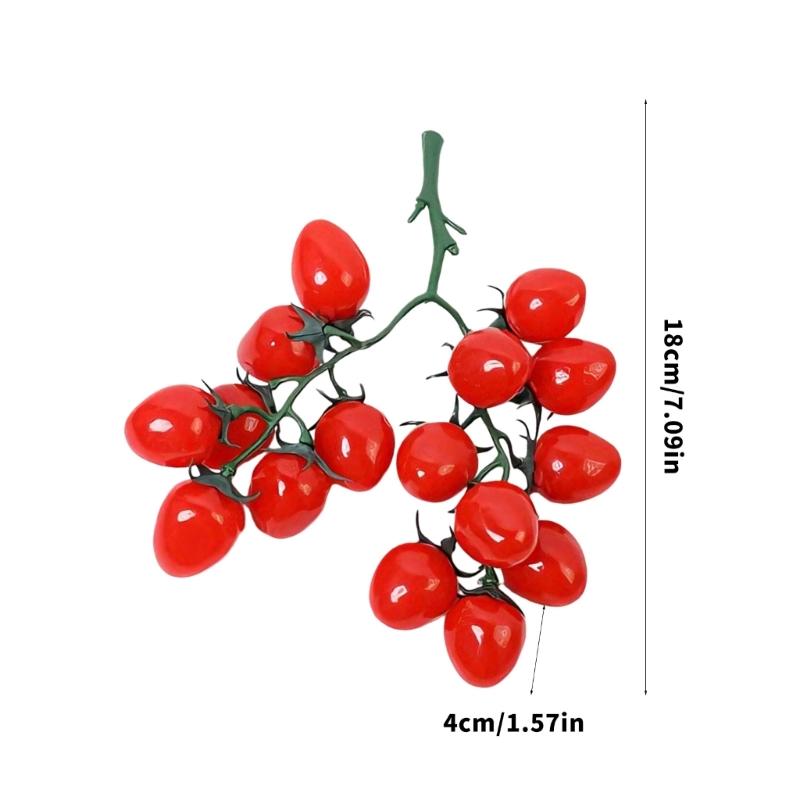 Artificial Fruit Model PVC Materials Cherries Tomato Indoor Outdoor Ornament Fade Resistant Wedding Decoration
